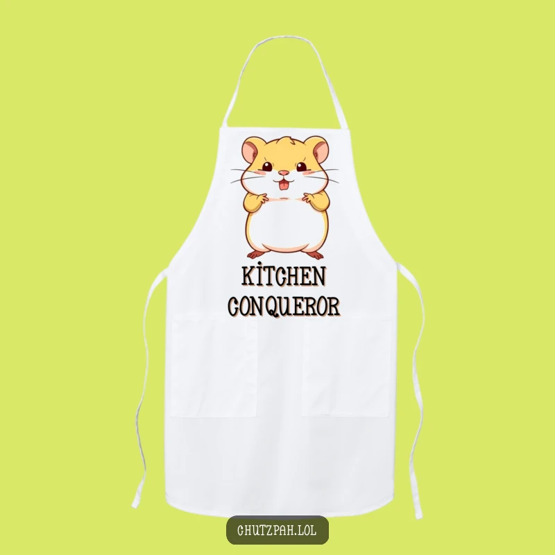 Funny Hamster Pose Apron - Bold Tiny Animal Kitchen Wear, Perfect Humorous Gift