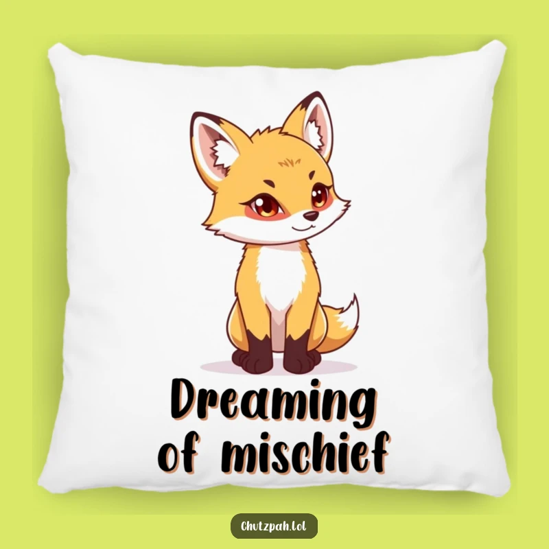Funny Fox Cub Determination Pillow - Soft Playful Cushion, Perfect Humorous Gift