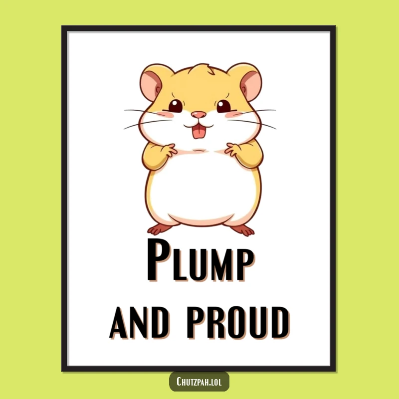 Funny Hamster Pose Digital Art - Bold Tiny Animal Wall Decor, Perfect Gift