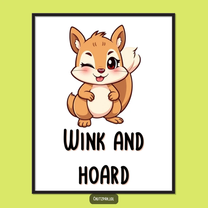 Funny Squirrel Ground Digital Art - Mischievous Printable Wall Decor, Perfect Gift