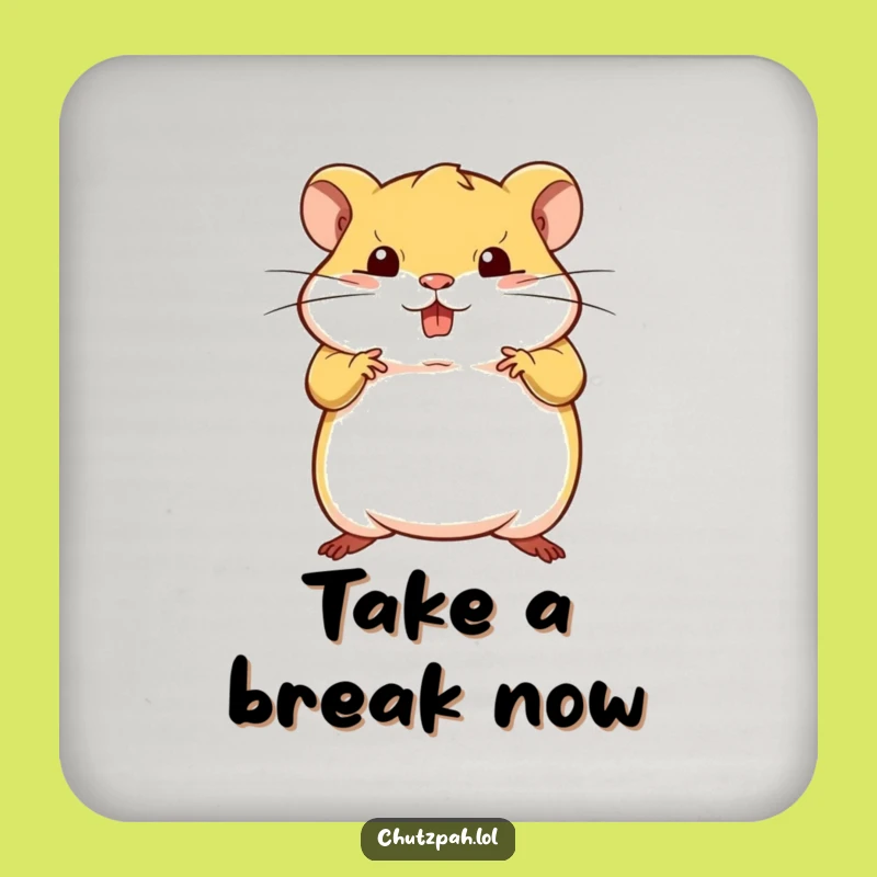 Funny Hamster Pose Coaster - Bold Tiny Animal Drink Protector, Perfect Humorous Gift