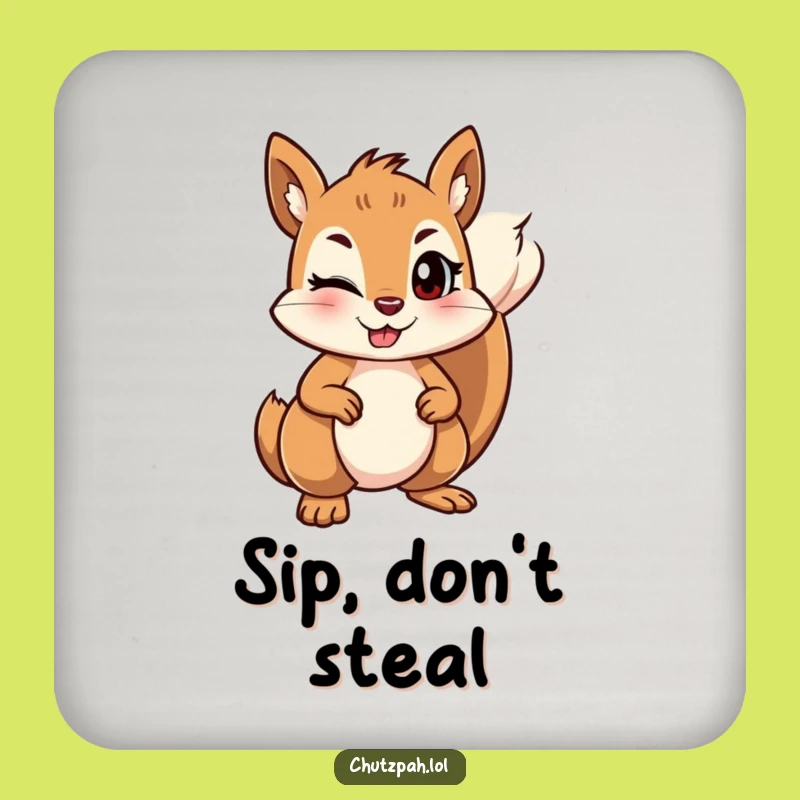 Funny Squirrel Ground Coaster - Mischievous Drink Protector, Perfect Humorous Gift