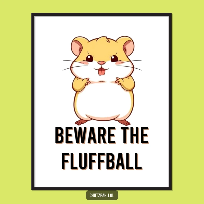 Funny Hamster Pose Poster - Bold Tiny Animal Wall Art, Perfect Humorous Gift