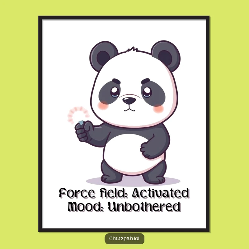 Free Printable Panda Force Field Wall Art - Funny Downloadable Decor DIY Gift
