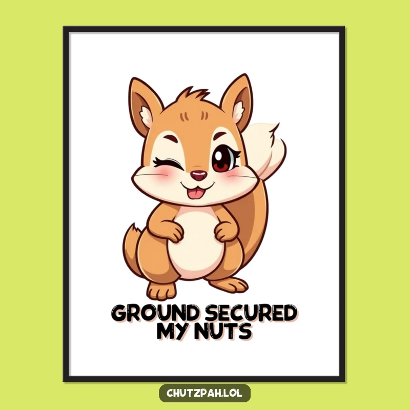 Free Printable Winking Squirrel Wall Art - Funny Downloadable Decor DIY