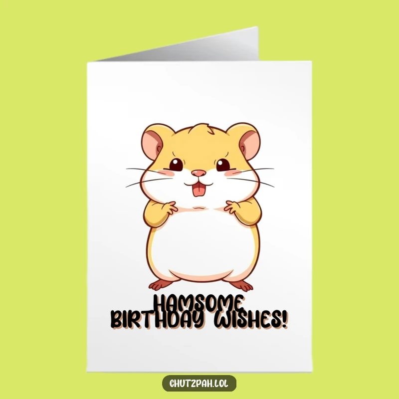 Free Printable Hamster Pose Birthday Card - Funny Downloadable Gift DIY