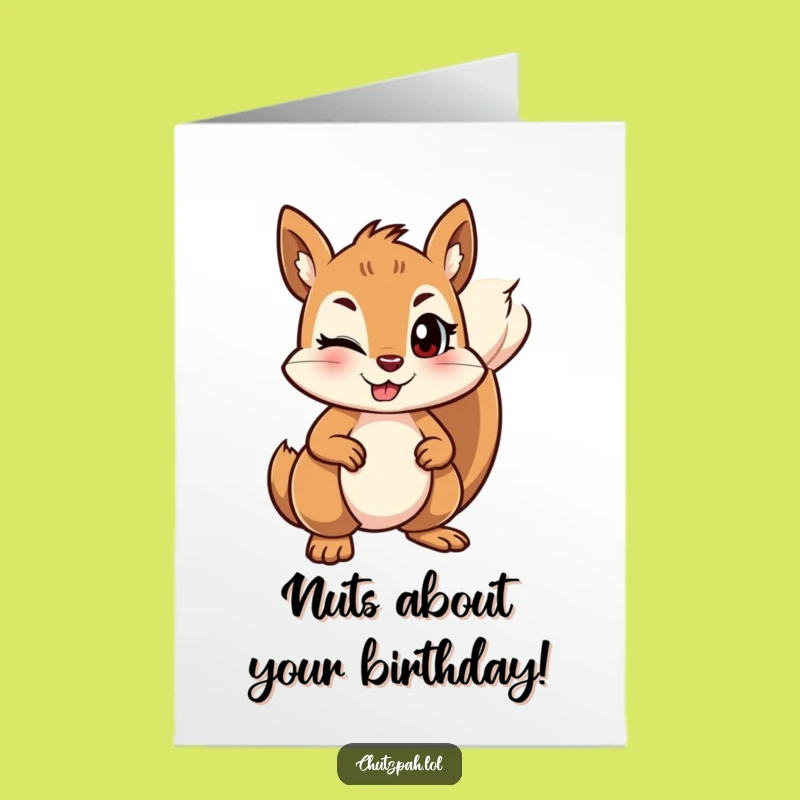 Free Printable Winking Squirrel Birthday Card - Funny Downloadable Gift DIY