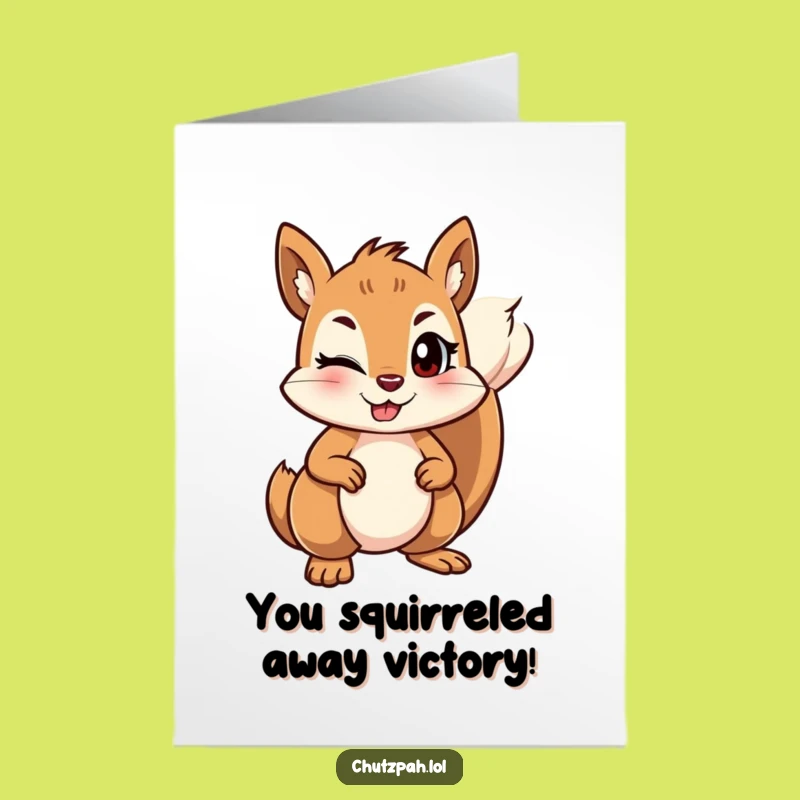 Free Printable Winking Squirrel Congrats Card - Funny Downloadable Achievement