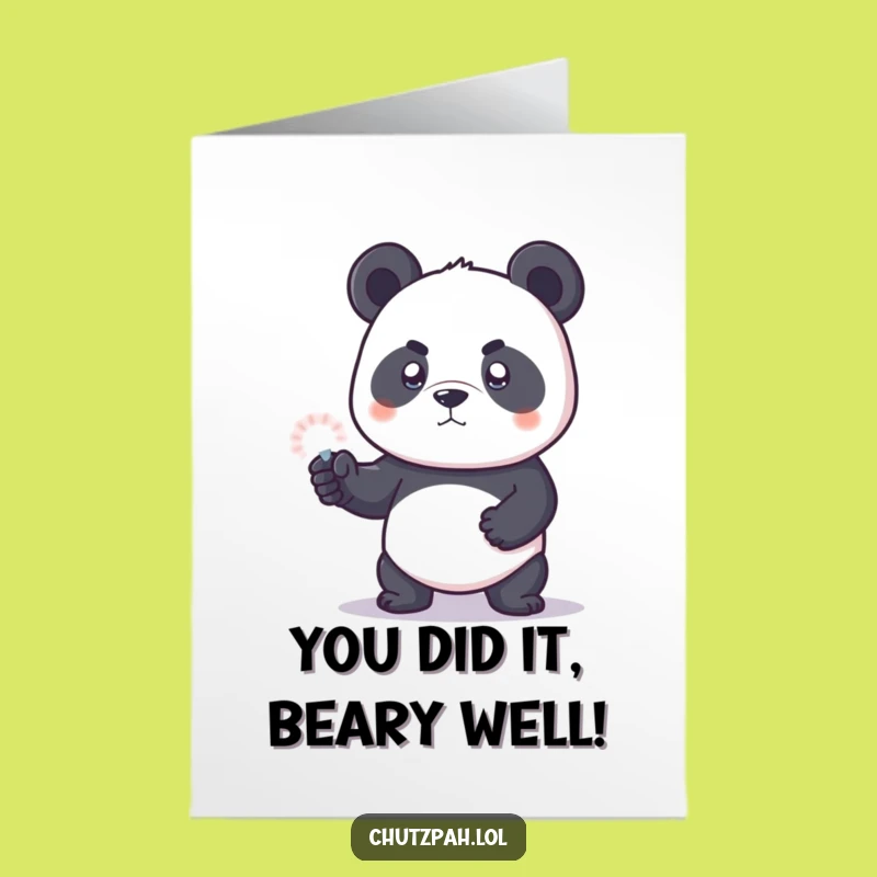 Free Printable Panda Force Field Congrats Card - Funny Downloadable Achievement Gift