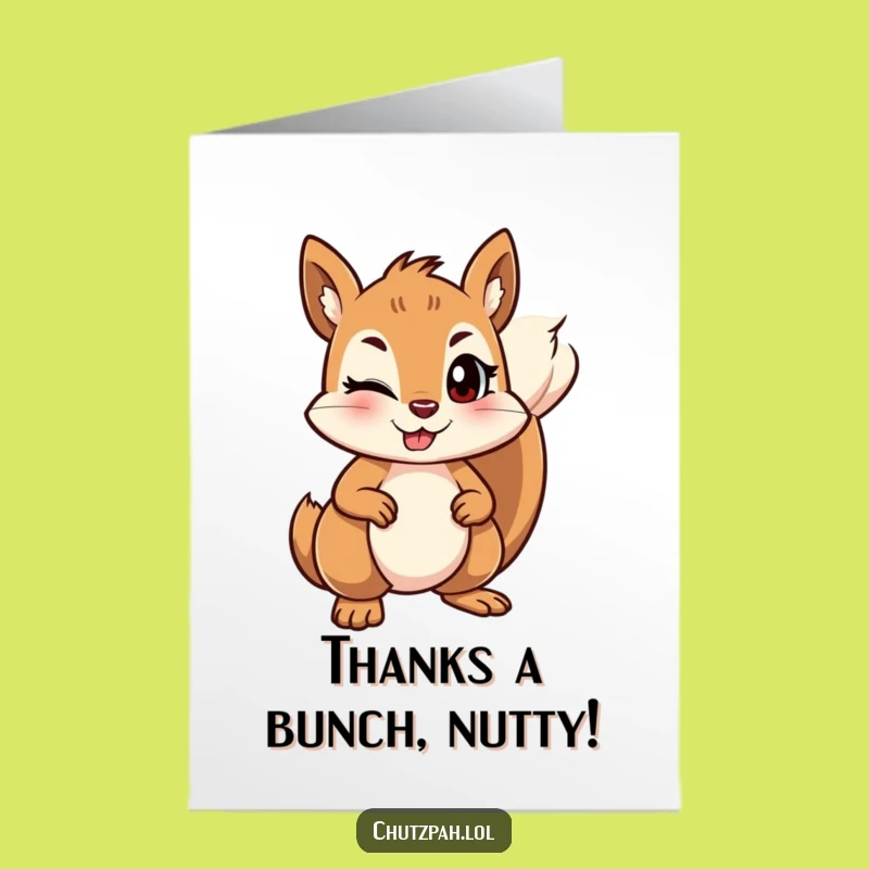 Free Printable Winking Squirrel Thank You Card - Funny Downloadable Appreciation