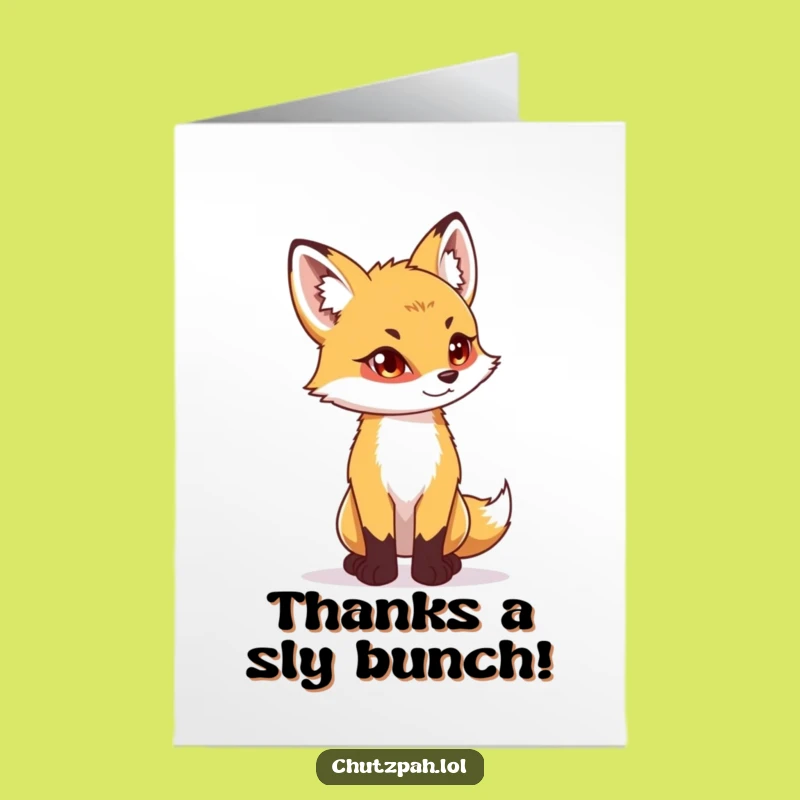 Free Printable Fox Cub Thank You Card - Funny Downloadable Appreciation