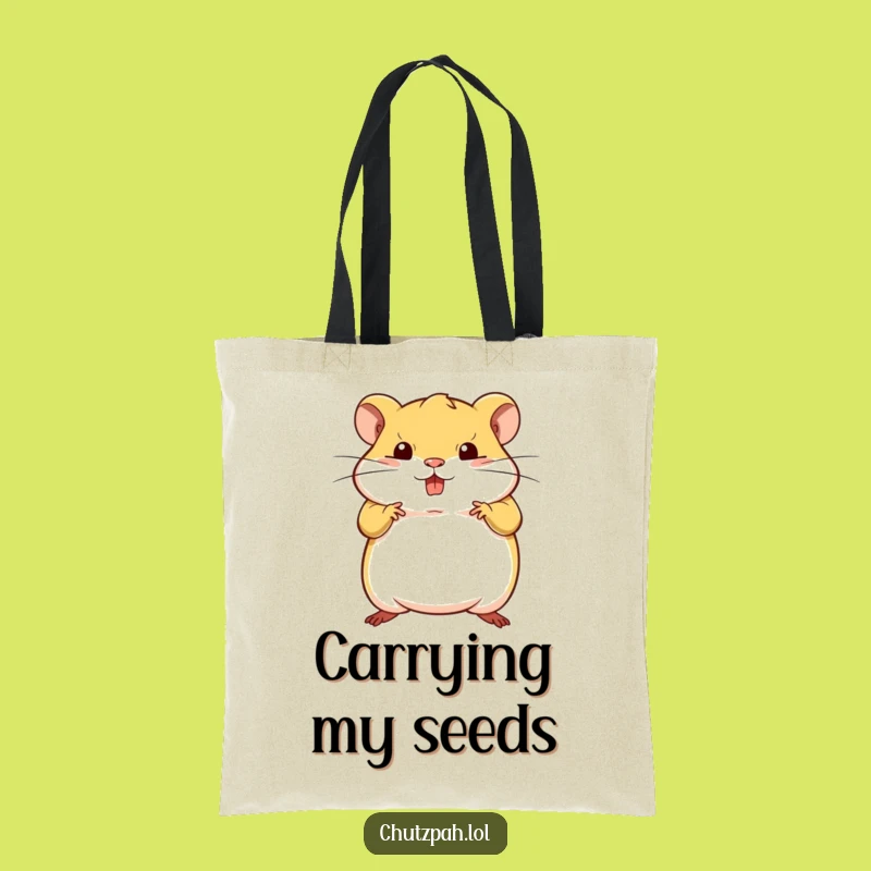 Funny Hamster Pose Tote Bag - Durable Tiny Animal Bag, Perfect Humorous Gift